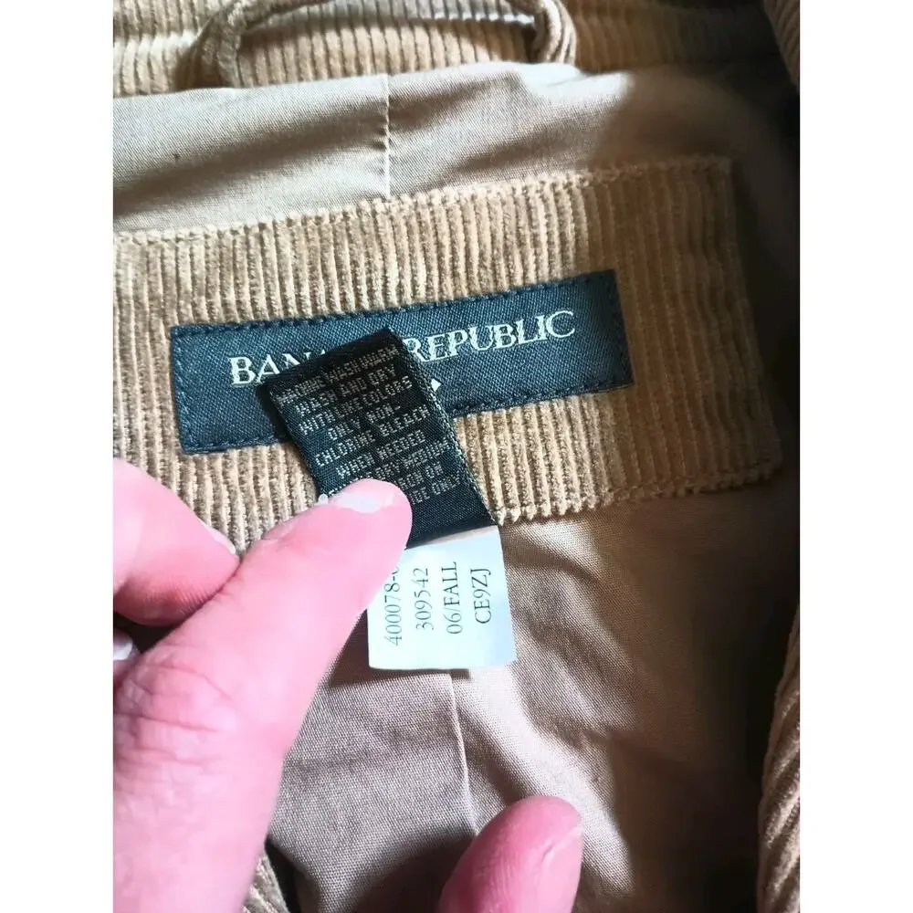 Banana Republic Mens Corduroy Blazer L Tan Academia Old Money Heritage Y2K